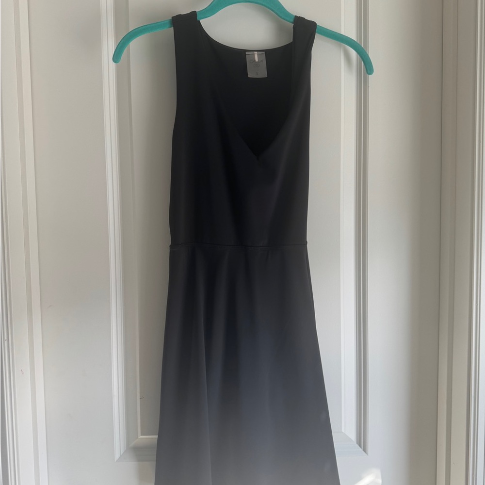 Alia Black Sleeveless V-Neck Fit-and-Flare Midi Dress